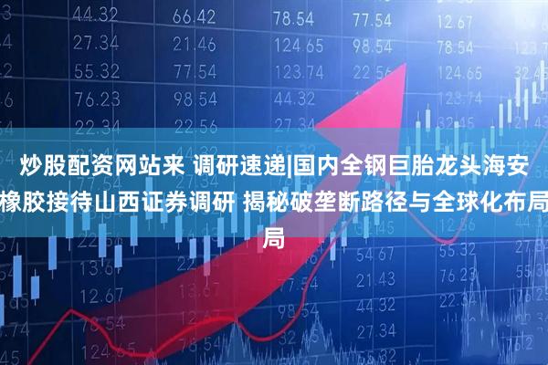 炒股配资网站来 调研速递|国内全钢巨胎龙头海安橡胶接待山西证券调研 揭秘破垄断路径与全球化布局